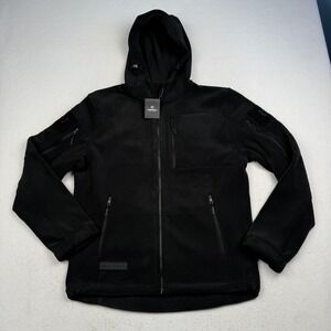 BAERSkin Jacket Mens Medium Black Signature Fleece Hooded Tactical Full Zip